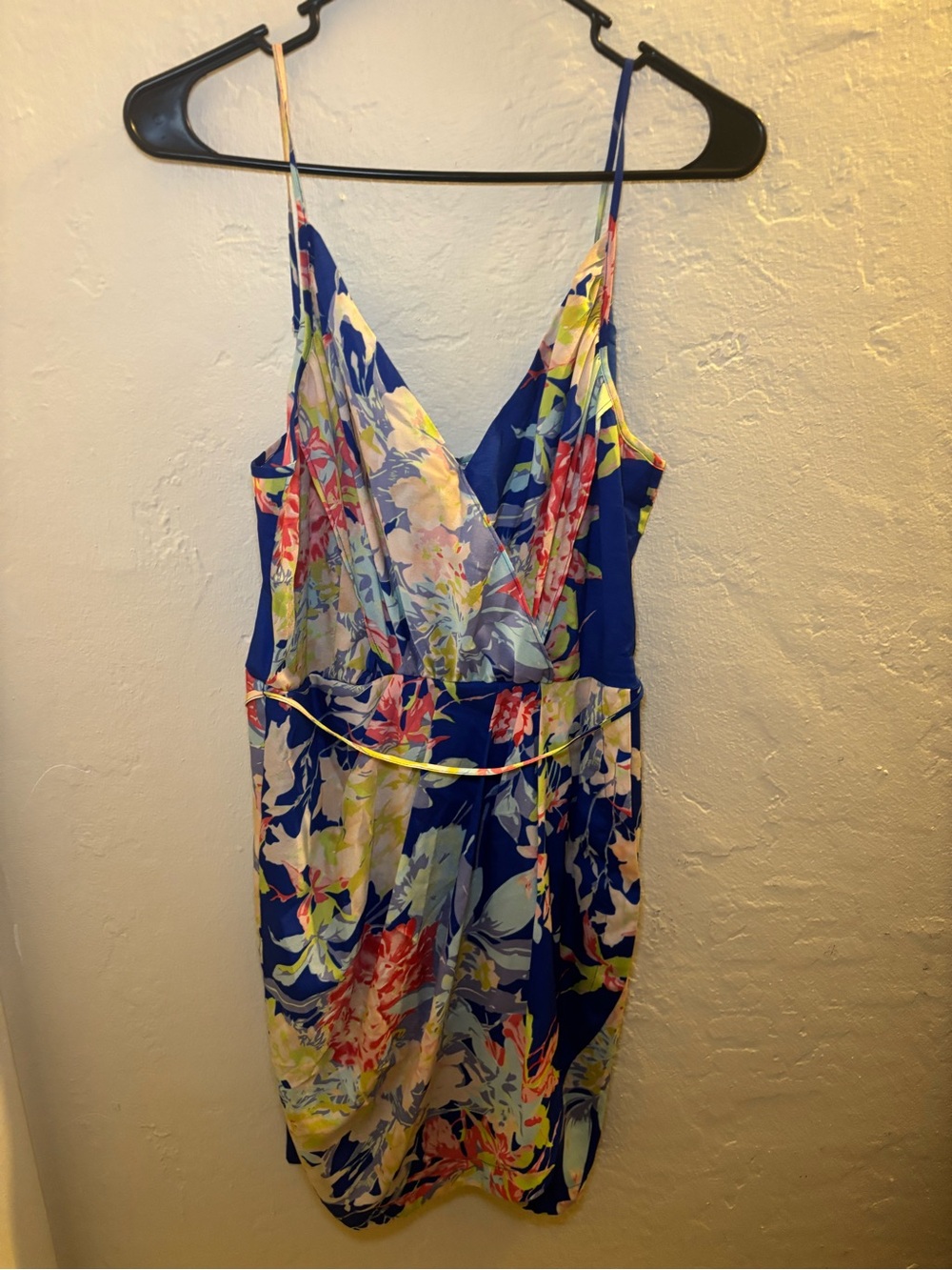Floral Blue Wrap-Front Summer Dress